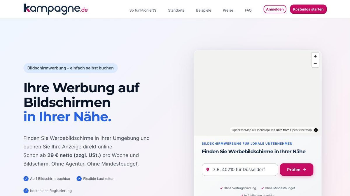 Screenshot der Website von kampagne.de